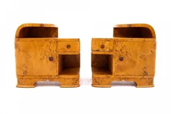 Best Pamono Mid-20th Century Art Deco Bedside Tables, Poland, 1940s, Set of 2