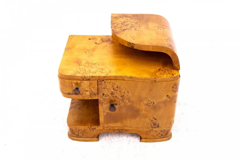 Best Pamono Mid-20th Century Art Deco Bedside Tables, Poland, 1940s, Set of 2
