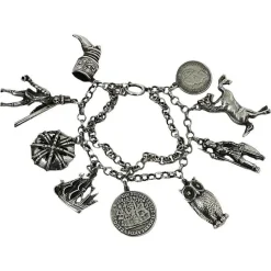 Sale Pamono Mid-20th Century Dutch Silver Large Charms Bracelet, 1960s