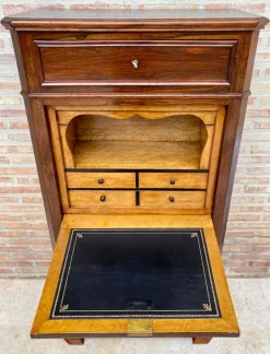 Clearance Pamono Mid-19th Century French Louis Philippe Carved Walnut Secretary Cabinet, 1890s