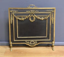 Hot Pamono Mid-19th Century Louis XVI Napoleon III Bronze Fireplace Screen