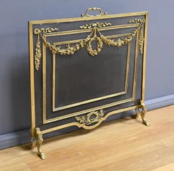 Hot Pamono Mid-19th Century Louis XVI Napoleon III Bronze Fireplace Screen