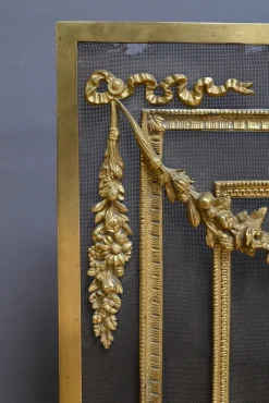 Hot Pamono Mid-19th Century Louis XVI Napoleon III Bronze Fireplace Screen