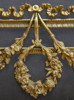 Hot Pamono Mid-19th Century Louis XVI Napoleon III Bronze Fireplace Screen