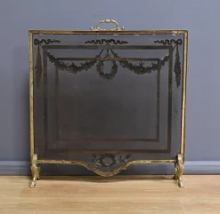 Hot Pamono Mid-19th Century Louis XVI Napoleon III Bronze Fireplace Screen