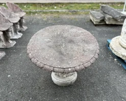 Pamono Mid-20th Century Round Table in Reconstituted Stone><noscript><img width=