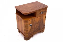 Pamono Mid-20th Century Walnut Bedside Tables, Poland, 1940s, Set of 2><noscript><img width=