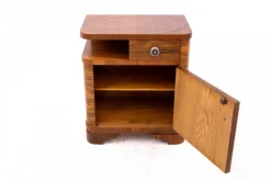 Pamono Mid-20th Century Walnut Bedside Tables, Poland, 1940s, Set of 2><noscript><img width=