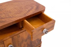 Pamono Mid-20th Century Walnut Bedside Tables, Poland, 1940s, Set of 2><noscript><img width=