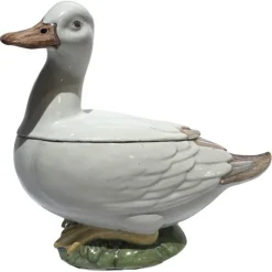Online Pamono Mid-18th Century White Majolica Duck Tureen from Pasquale Antonibon, Italy