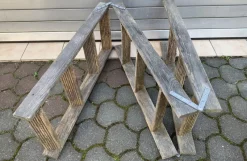 Pamono Mid-20th Century Wooden Folding Attic Ladder, 1940s><noscript><img width=