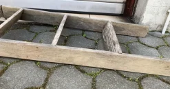 Pamono Mid-20th Century Wooden Folding Attic Ladder, 1940s><noscript><img width=