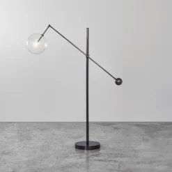 Pamono Milan 1 Arm Brass Floor Lamp by Schwung><noscript><img width=