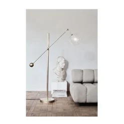 Pamono Milan 1 Arm Brass Floor Lamp by Schwung><noscript><img width=