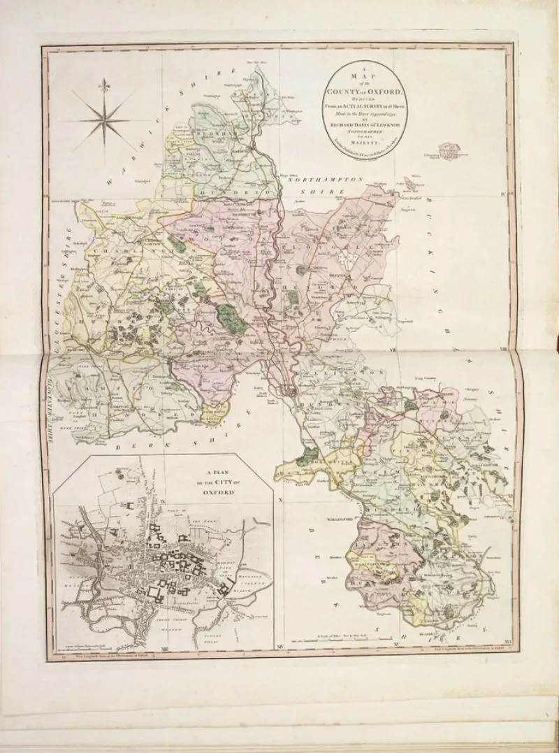 Pamono Mile Map of Oxfordshire> Wall Decor
