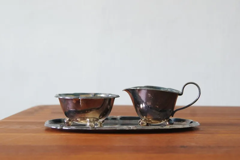 Hot Pamono Milk and Sugar Set on Tray from WMF, 1953, Set of 3