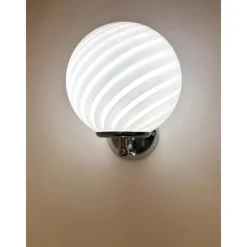 Pamono Milky-White Swirl Murano Glass Wall Sconce by Simoeng><noscript><img width=