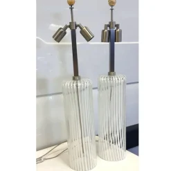 Pamono Milky-White Table Lamps in Murano Glass by Simoeng for Simoeng, Set of 2> Table Lamps