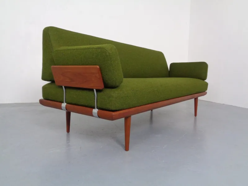 Pamono Minerva Teak & Kvadrat Hallingdal Daybed / Sofa by Peter Hvidt & Orla Mølgaard Nielsen for France & Son, Denmark, 1950s> Daybeds & Chaises Lounges