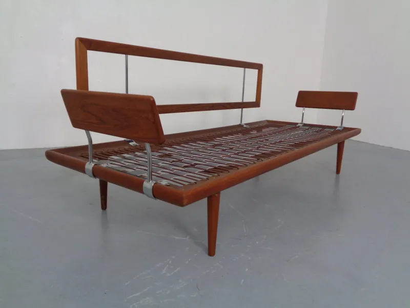 Pamono Minerva Teak & Kvadrat Hallingdal Daybed / Sofa by Peter Hvidt & Orla Mølgaard Nielsen for France & Son, Denmark, 1950s> Daybeds & Chaises Lounges