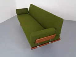 Pamono Minerva Teak & Kvadrat Hallingdal Daybed / Sofa by Peter Hvidt & Orla Mølgaard Nielsen for France & Son, Denmark, 1950s><noscript><img width=