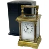 Pamono Miniature French Brass Carriage Clock with Case, 1890s> Clocks