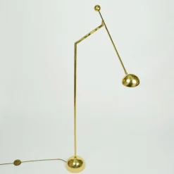 Pamono Minimal Brass Counter Balance Floor Lamp from Sölken Leuchten, 1970s><noscript><img width=