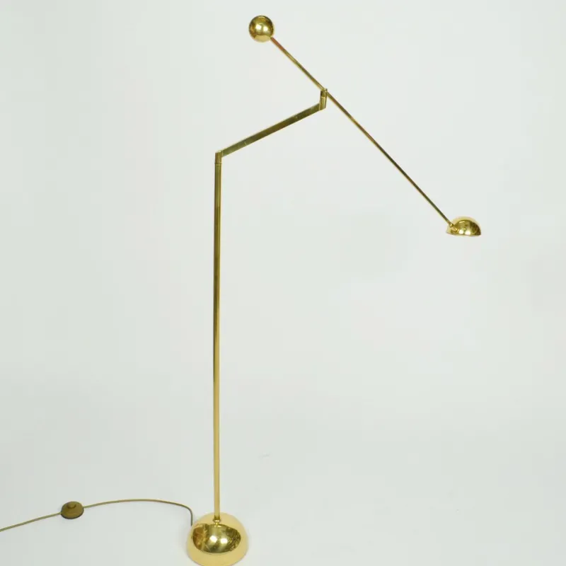 Pamono Minimal Brass Counter Balance Floor Lamp from Sölken Leuchten, 1970s> Floor Lamps