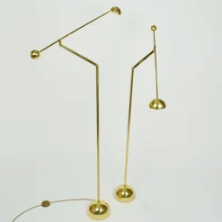 Pamono Minimal Brass Counter Balance Floor Lamp from Sölken Leuchten, 1970s><noscript><img width=