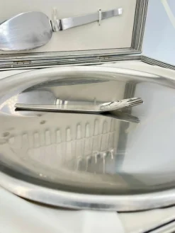 Discount Pamono Minimalist Dessert Forks, Plate and Dessert Scoop by Carl Auböck for Morinox, 1950s, Set of 14