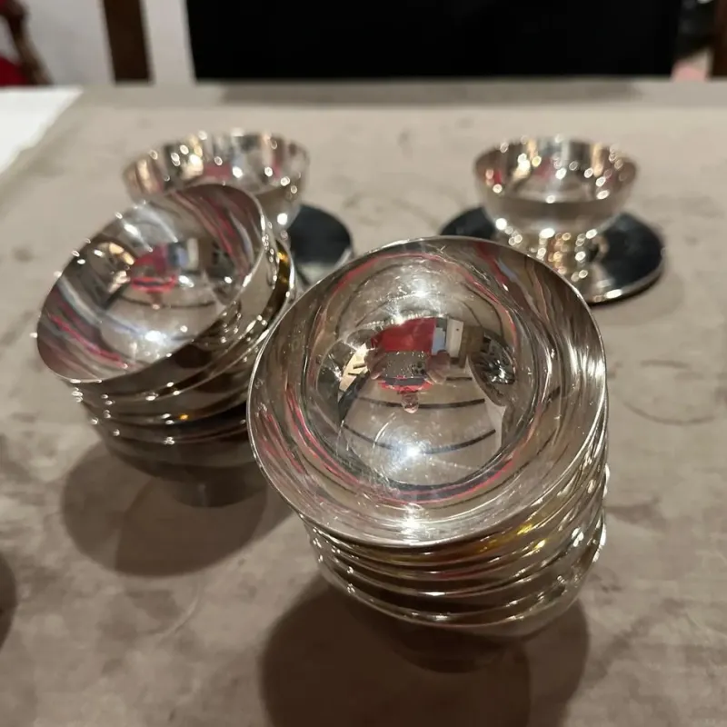 Online Pamono Minimalist Ice Cream Cups and Plates by Lino Sabattini, 1980s, Set of 12