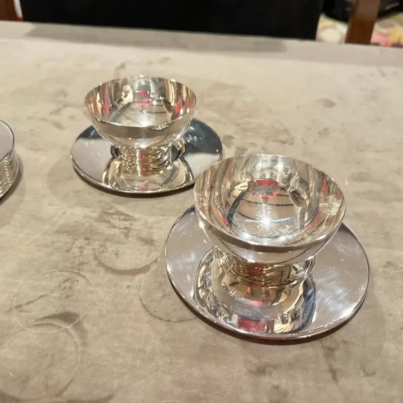 Online Pamono Minimalist Ice Cream Cups and Plates by Lino Sabattini, 1980s, Set of 12