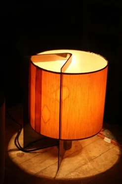 Pamono Minimalist Lamps by Giuliana Gramigna in Brass and Fabric, 1970s, Set of 2><noscript><img width=