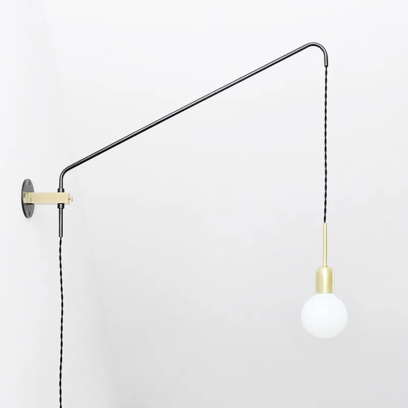 Discount Pamono Minimalist Modern Brass & Oxidized Steel Potence Wall Lamp from Balance Lamp