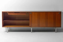 Pamono Minimalist Sideboard in Teak and Chrome by Alfred Hendrickx for Belform, 1960s><noscript><img width=