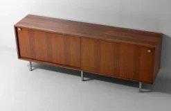 Pamono Minimalist Sideboard in Teak and Chrome by Alfred Hendrickx for Belform, 1960s><noscript><img width=