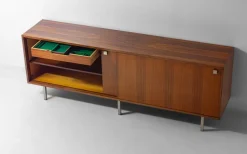 Pamono Minimalist Sideboard in Teak and Chrome by Alfred Hendrickx for Belform, 1960s><noscript><img width=