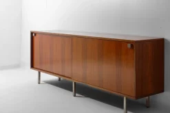 Pamono Minimalist Sideboard in Teak and Chrome by Alfred Hendrickx for Belform, 1960s><noscript><img width=