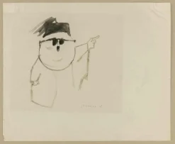Pamono Mino Maccari, Portrait (Pietro Nenni), Drawing, 1960s> Work On Paper