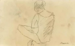 Pamono Mino Maccari, Study for a Figure, Artwork on Paper, 1928> Work On Paper