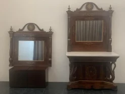 Online Pamono Mirror Console and Fireplace with Brass Inlays and Small Parts, Set of 3