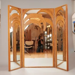Hot Pamono Mirrored Screen with Bamboo Palm Trees from Vivai Del Sud, 1970
