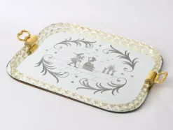 Pamono Mirrored Serving Tray in Murano Glass from Barovier & Toso> Trays
