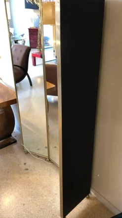 Pamono Mirrored Three Panels Brass Frame Screen from Pescetta><noscript><img width=