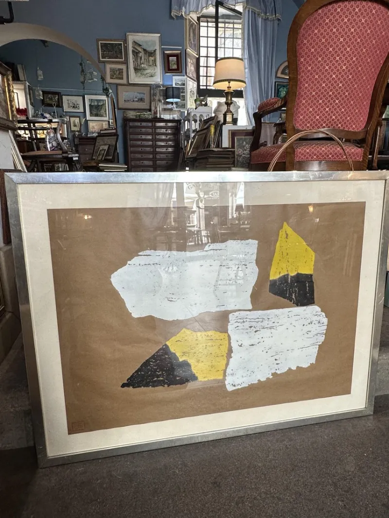 Pamono Mixed Media Drawing, 1970s, Paper> Abstraction