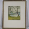 Best Pamono Münzel, Trees by the Lake, 1890s, Lithograph