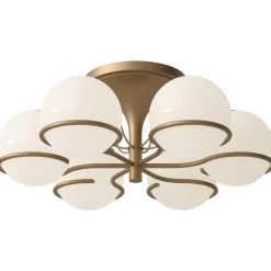 Pamono Model 2042 / 6 Lamp with Champagne Mount by Gino Sarfatti> Ceiling Lights