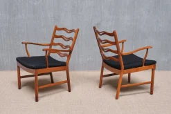 Pamono Model 1755 Armchairs by Ole Wanscher for Fritz Hansen, Denmark, 1940s, Set of 2> Lounge Chairs & Armchairs
