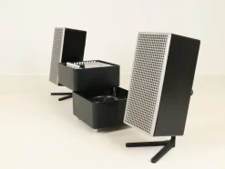 Pamono Model 3300 Cube Stereo with Speakers by Verner Panton for Wega, Germany, 1970s, Set of 3><noscript><img width=
