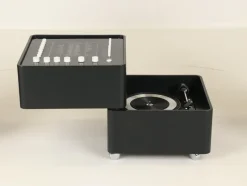 Pamono Model 3300 Cube Stereo with Speakers by Verner Panton for Wega, Germany, 1970s, Set of 3><noscript><img width=